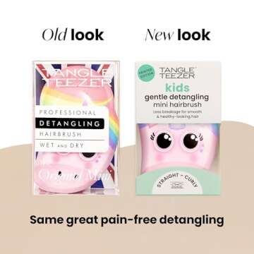 Tangle Teezer Original Detangler Brush, Dry & Wet Travel Size Mini Hair Brush, for Kids & All Hair T...