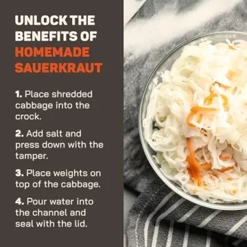 Kenley 1 Gallon Fermentation Crock for Sauerkraut & Kimchi