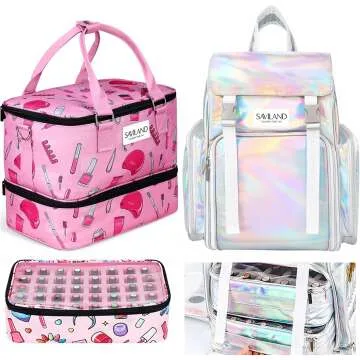 SAVILAND 110 Bottles Nail Polish Organizer Case