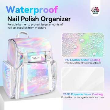 SAVILAND 110 Bottles Nail Polish Organizer Case