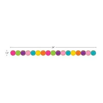 Teacher Created Resources Confetti Circles Die-Cut Magnetic Border 24 x 1.5 inch