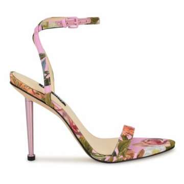 Nine West Reina Heeled Sandal in Pink Floral for Women