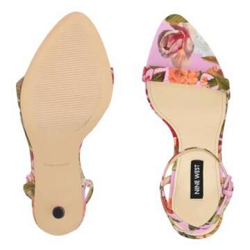 Nine West Reina Heeled Sandal in Pink Floral for Women