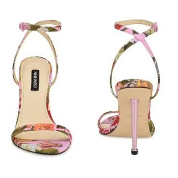 Nine West Reina Heeled Sandal in Pink Floral for Women