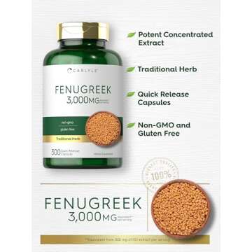 Carlyle Fenugreek Capsules | 300 Count Lactation Support
