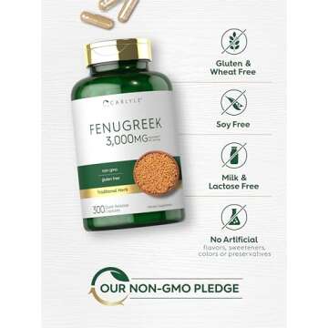 Carlyle Fenugreek Capsules | 300 Count Lactation Support