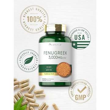 Carlyle Fenugreek Capsules | 300 Count Lactation Support