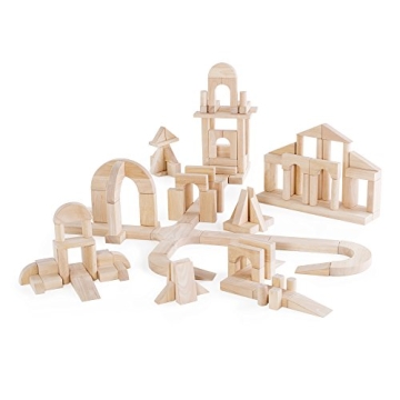Guidecraft Unit Blocks Set D - 135 Piece STEM Wooden Building Toy for Creative Play