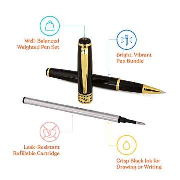 Special Supplies 3 Pack Weighted Pens for Hand Tremors, Low Dexterity, Poor Grip Strength, and Parkinson’s Patients, Storage Box and 3 Ink Refills Included