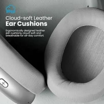 Wentronic Y01 Wireless Over Ear Headphones, Noise Canceling Bluetooth 5.3 Headphones with Microphones,Hi-Res Audio,48H Playtime,Foldable,Breathable Soft Earpads for iOS/Android/Samsung/PC-Silver