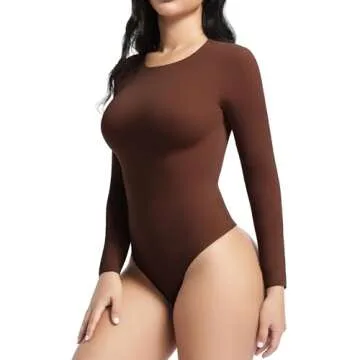 YIANNA Long Sleeve Bodysuit for Women - Chic Essential