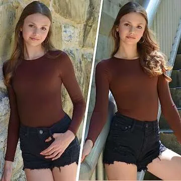 YIANNA Long Sleeve Bodysuit for Women - Chic Essential