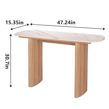 THKSHOUZ 47'' Mid Century Modern Console Table, Solid Wood Console Table, Sofa Table, Narrow Entrywa...