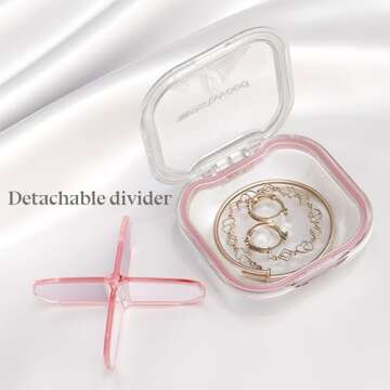 1 Pack Small Pink Pill Organizer, 4 Compartments, Compact Stylish Travel Camping Pill Box Case, Portable and Moistureproof to Store Vitamins, Medication and Supplements