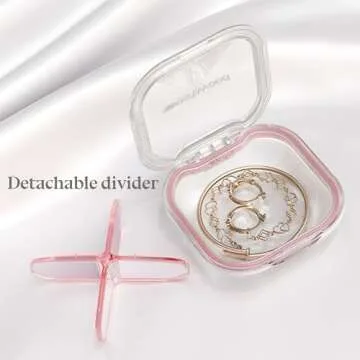 1 Pack Small Pink Pill Organizer, 4 Compartments, Compact Stylish Travel Camping Pill Box Case, Portable and Moistureproof to Store Vitamins, Medication and Supplements