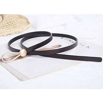 Women's Adjustable Leather Dress Belt for Chic Style