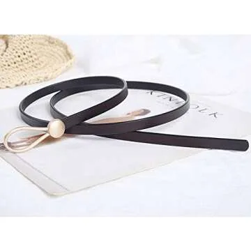 Women's Adjustable Leather Dress Belt for Chic Style