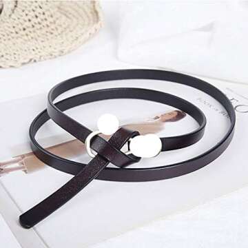 Women's Adjustable Leather Dress Belt for Chic Style