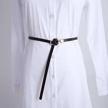 Women's Adjustable Leather Dress Belt for Chic Style