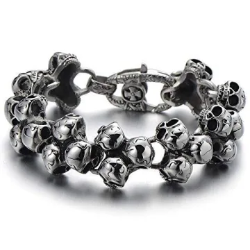 Gothic Punk Skulls Bracelet for Stylish Men
