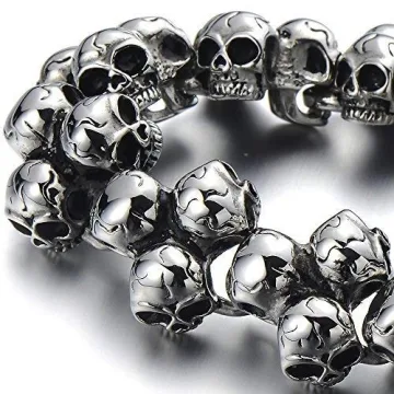 Gothic Punk Skulls Bracelet for Stylish Men