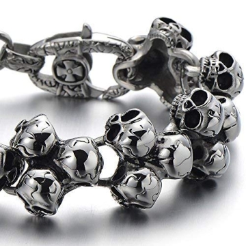 Gothic Punk Skulls Bracelet for Stylish Men