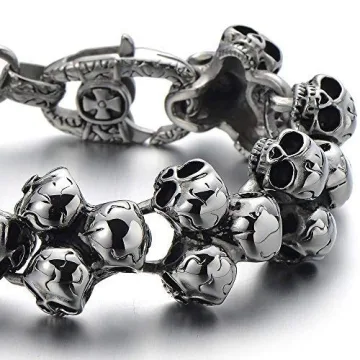 Gothic Punk Skulls Bracelet for Stylish Men