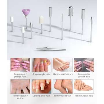 Portable AIRSEE Electric Nail Drill Machine for Home Care