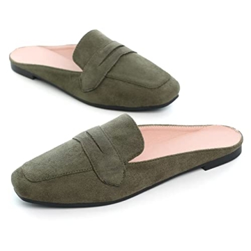 Hee grand Comfortable Suede Mules for Women Flats  Slip-on Shoes