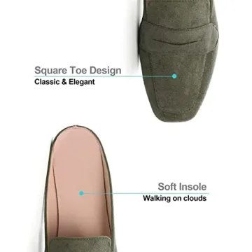 Hee grand Comfortable Suede Mules for Women Flats  Slip-on Shoes