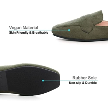 Hee grand Comfortable Suede Mules for Women Flats  Slip-on Shoes