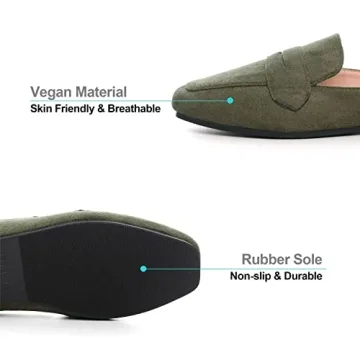 Hee grand Comfortable Suede Mules for Women Flats  Slip-on Shoes