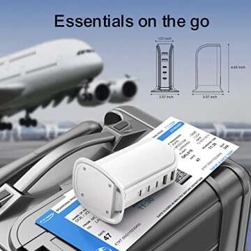 USB C Charger Multiport Upoy, Charging Station with 3 Type-C PD Charging and 2 USB Ports Total 100W, Desktop USB Charger Block Fast Charging for Mutiple Devices, Travel/Home Charger Essentials