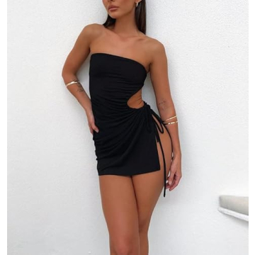 NUFIWI Strapless Bodycon Mini Dress for Summer Fun