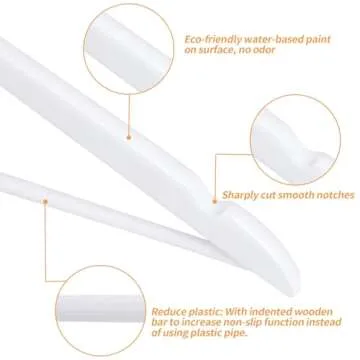 Amazon Basics Durable Wooden Clothes Hangers, 20-Pack, White