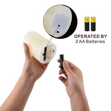 RY King Large Set of 12 (D 3" x H 4") Pillar Real Wax Flameless LED Battery Operated Electric Fake Candles with Timer and 10-Key Remote Control