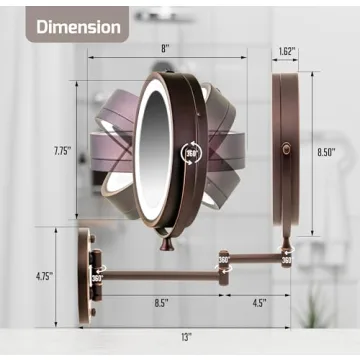 OVENTE Lighted Wall Mount Makeup Mirror with 1x/10x Magnification