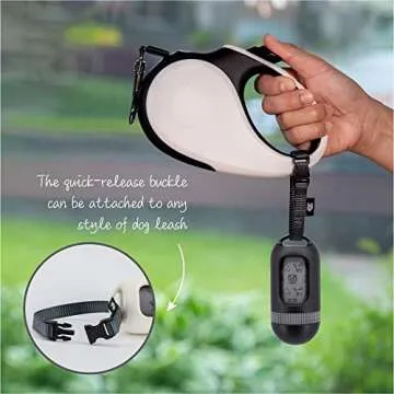 SVD.PET Dog Poop Bag Dispenser, Retractable Waste Bag Fits Any Dog Leash, Leak-Proof Waste Bags, Poop Bag Holder, Doggy Walking Accessory (Black)