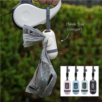 SVD.PET Dog Poop Bag Dispenser, Retractable Waste Bag Fits Any Dog Leash, Leak-Proof Waste Bags, Poop Bag Holder, Doggy Walking Accessory (Black)