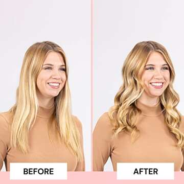 L'ANGE HAIR Le Spirale Titanium Curling Wand Iron | Digital Clip Free 1 Inch Best Hot Tools Tight Curls & Beachy Waves Tapered Curler Blush 25MM, 25 MM Barrel, 1.0 Count