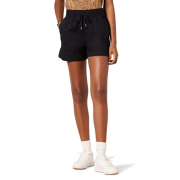 Amazon Essentials Women's Relaxed-fit Pull-on Shorts with Pockets in Black