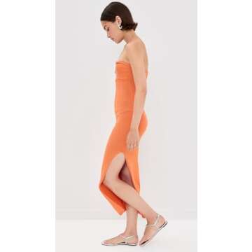Stylish Orange Midi Dress for Women | Luna by Runaway
