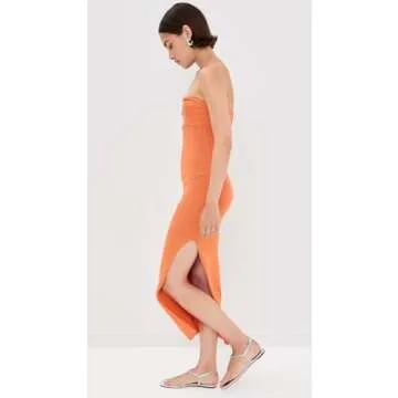 Stylish Orange Midi Dress for Women | Luna by Runaway