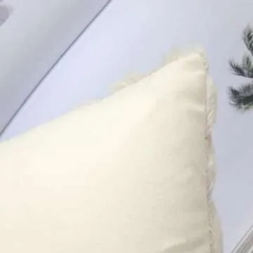 decorUhome Decorative Throw Pillow Covers 16x16, Soft Plush Faux Wool Couch Spring Pillow Covers for Home, Set of 2, Beige