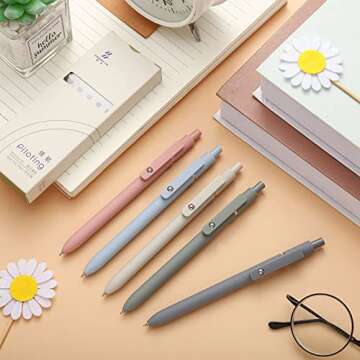 Kisston 17 Pcs Bible Highlighters and Pens No Bleed Through Aesthetic Stationary Set 12 Pastel Highlighter Colored Markers 5 Cute Gel Pens for Journaling Planner Study Office Supplies(Simple Style)