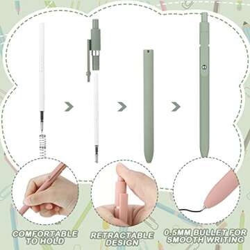 Kisston 17 Pcs Bible Highlighters and Pens No Bleed Through Aesthetic Stationary Set 12 Pastel Highlighter Colored Markers 5 Cute Gel Pens for Journaling Planner Study Office Supplies(Simple Style)