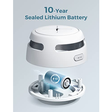 AEGISLINK Smoke Detector 10-Year Battery, Easy Install, Loud Alarm