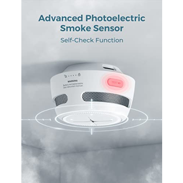 AEGISLINK Smoke Detector 10-Year Battery, Easy Install, Loud Alarm