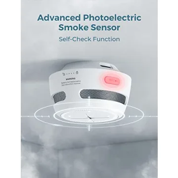 AEGISLINK Smoke Detector 10-Year Battery, Easy Install, Loud Alarm