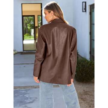 AUTOMET Women's Faux Leather Bomber Jacket for Fall 2024